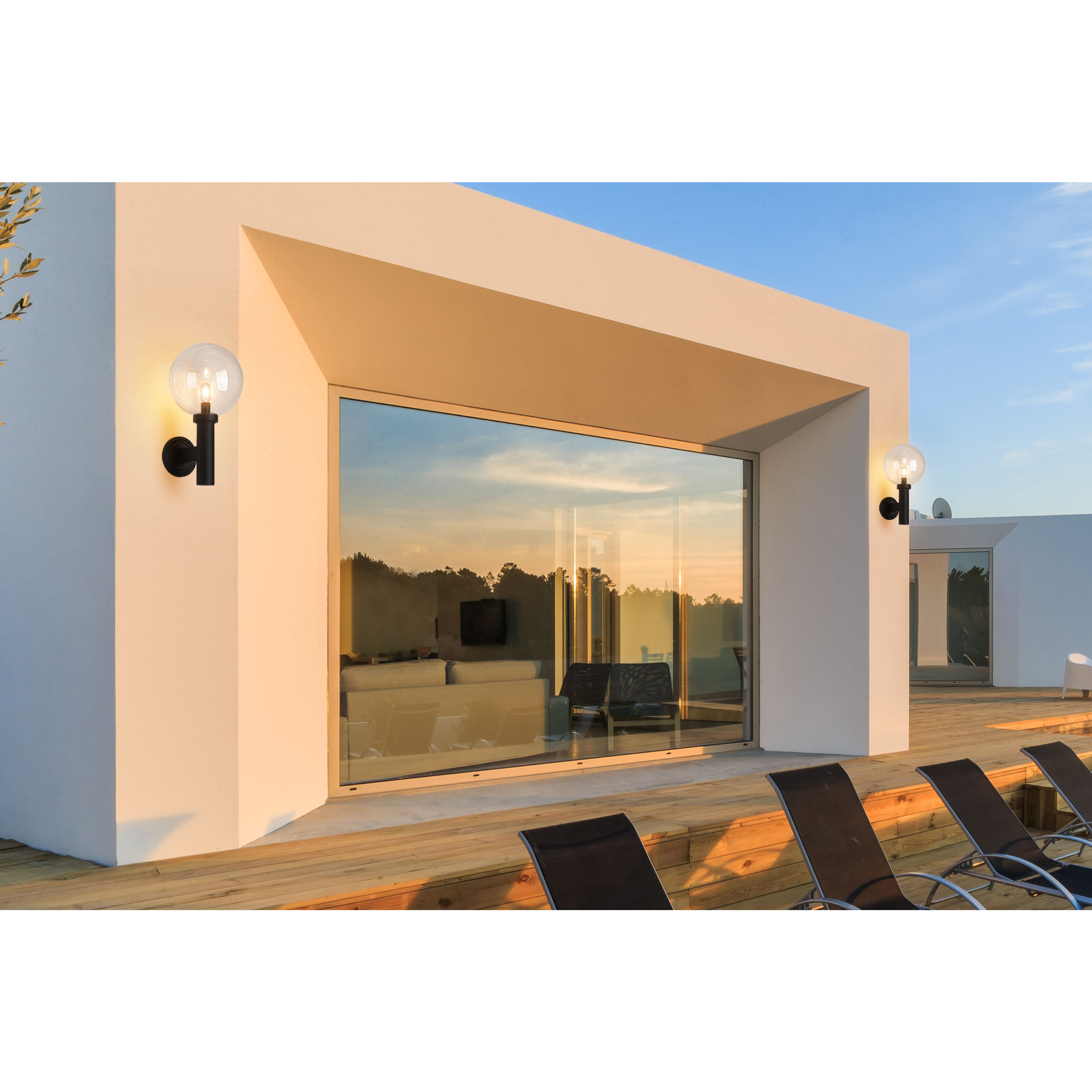 Laurent 1 Light 22.5 inch Black Outdoor Wall Light