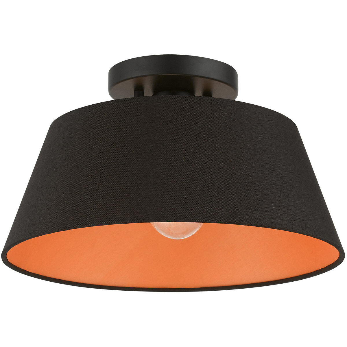 Palma 1 Light 13 inch Black Semi-Flush Mount Ceiling Light