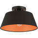 Palma 1 Light 13 inch Black Semi-Flush Mount Ceiling Light