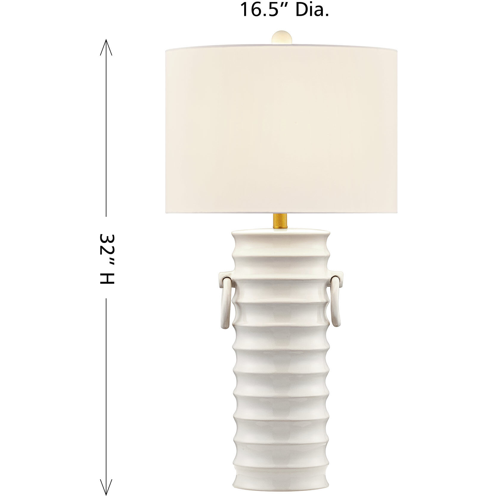 Cindy 32 inch 100.00 watt White Table Lamp Portable Light, Coco & Dash