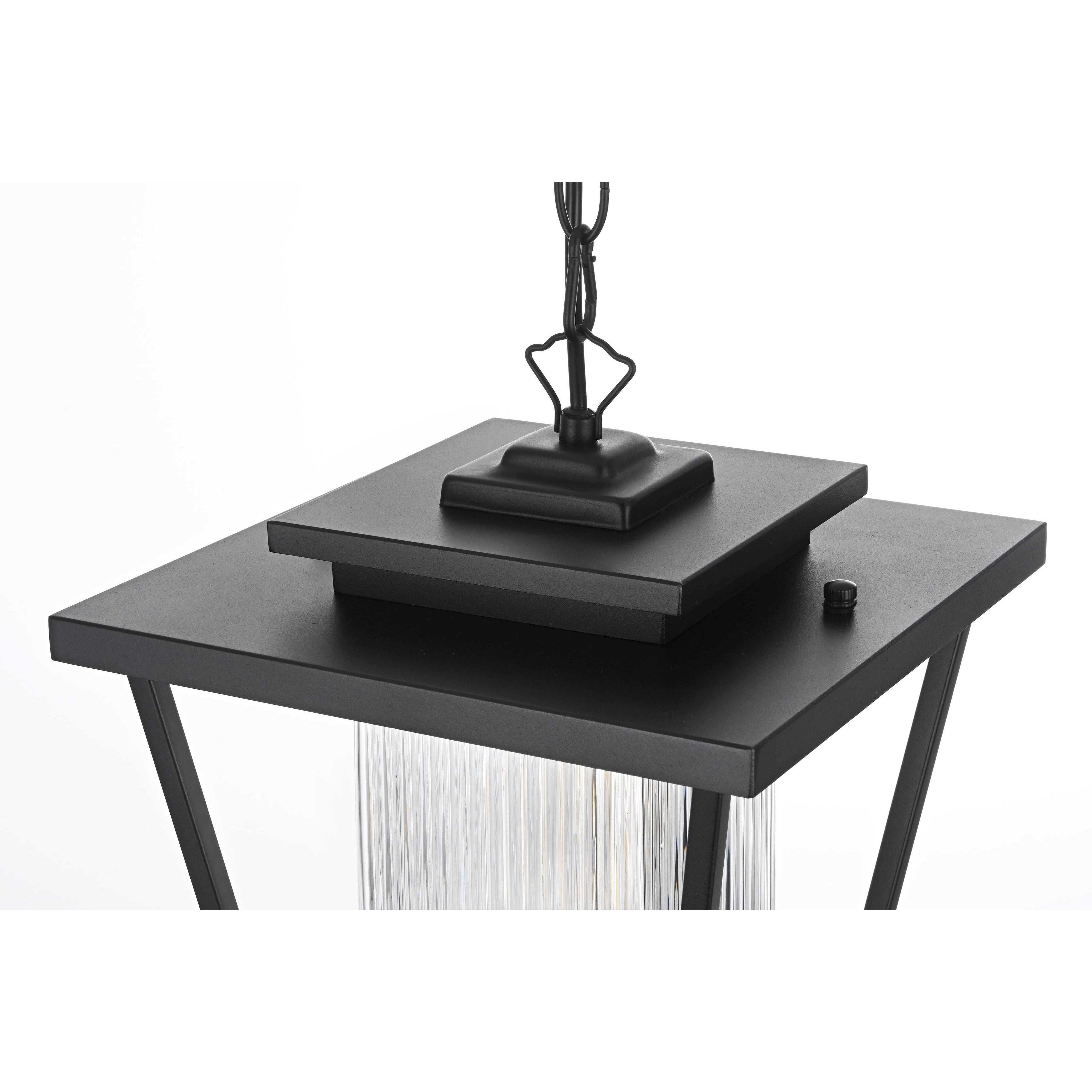 York 1 Light 10 inch Black Outdoor Pendant