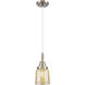 Bell 1 Light 5 inch Brushed Satin Nickel Mini Pendant Ceiling Light in Silver Plated Mercury Glass