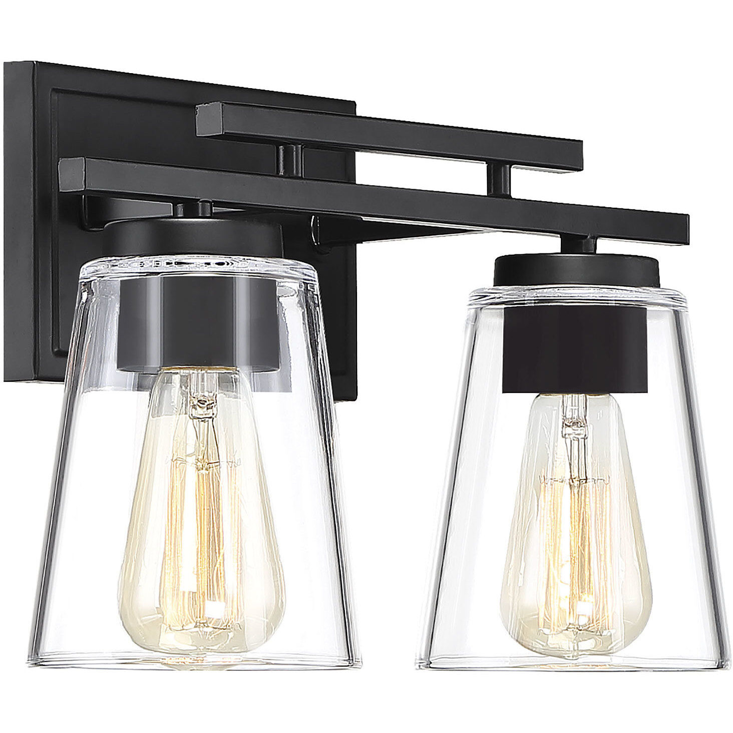 Calhoun 2 Light 14.63 inch Black Bathroom Vanity Light Wall Light, Essentials