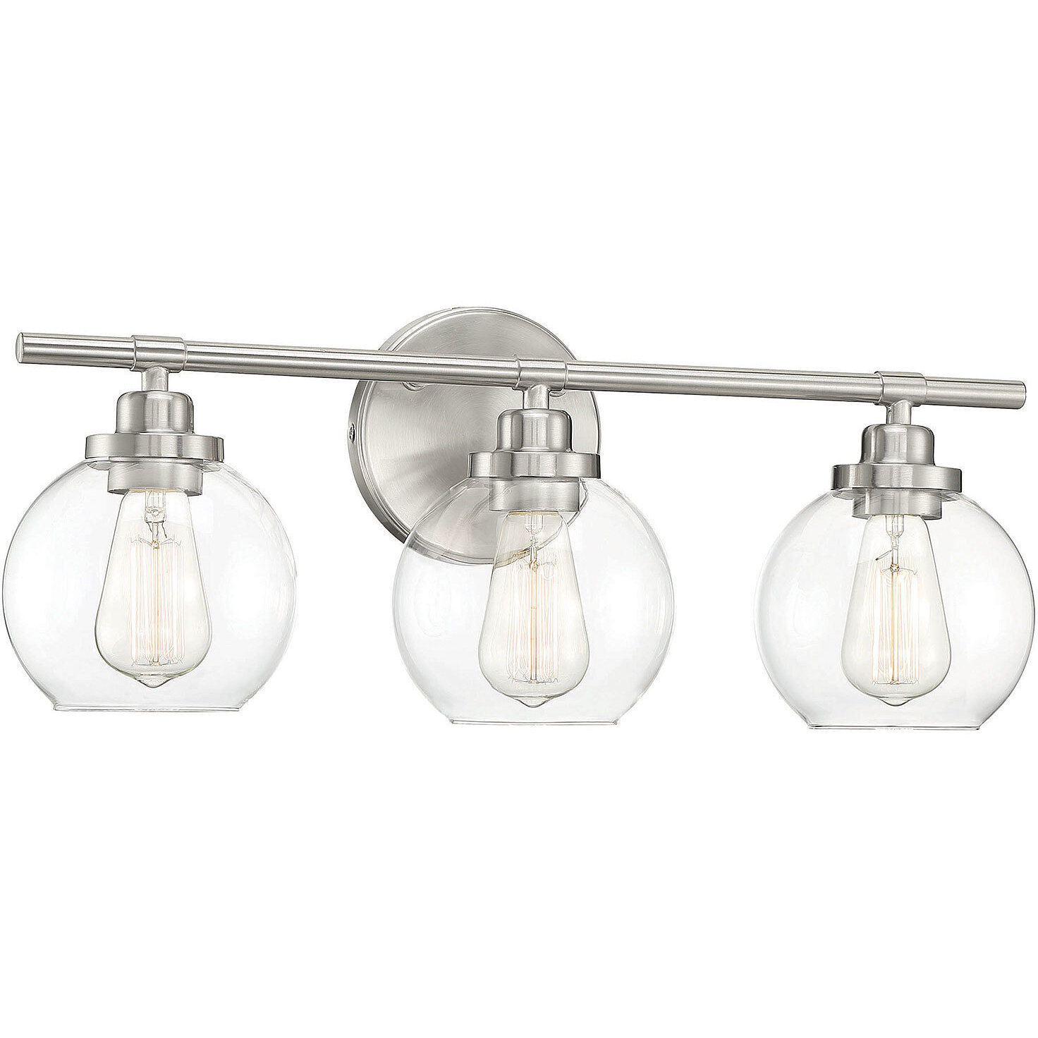 Carson 3 Light 22.5 inch Satin Nickel Bathroom Vanity Light Wall Light, Essentials