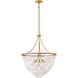Myra 6 Light 24 inch Distressed Brass Chandelier Ceiling Light