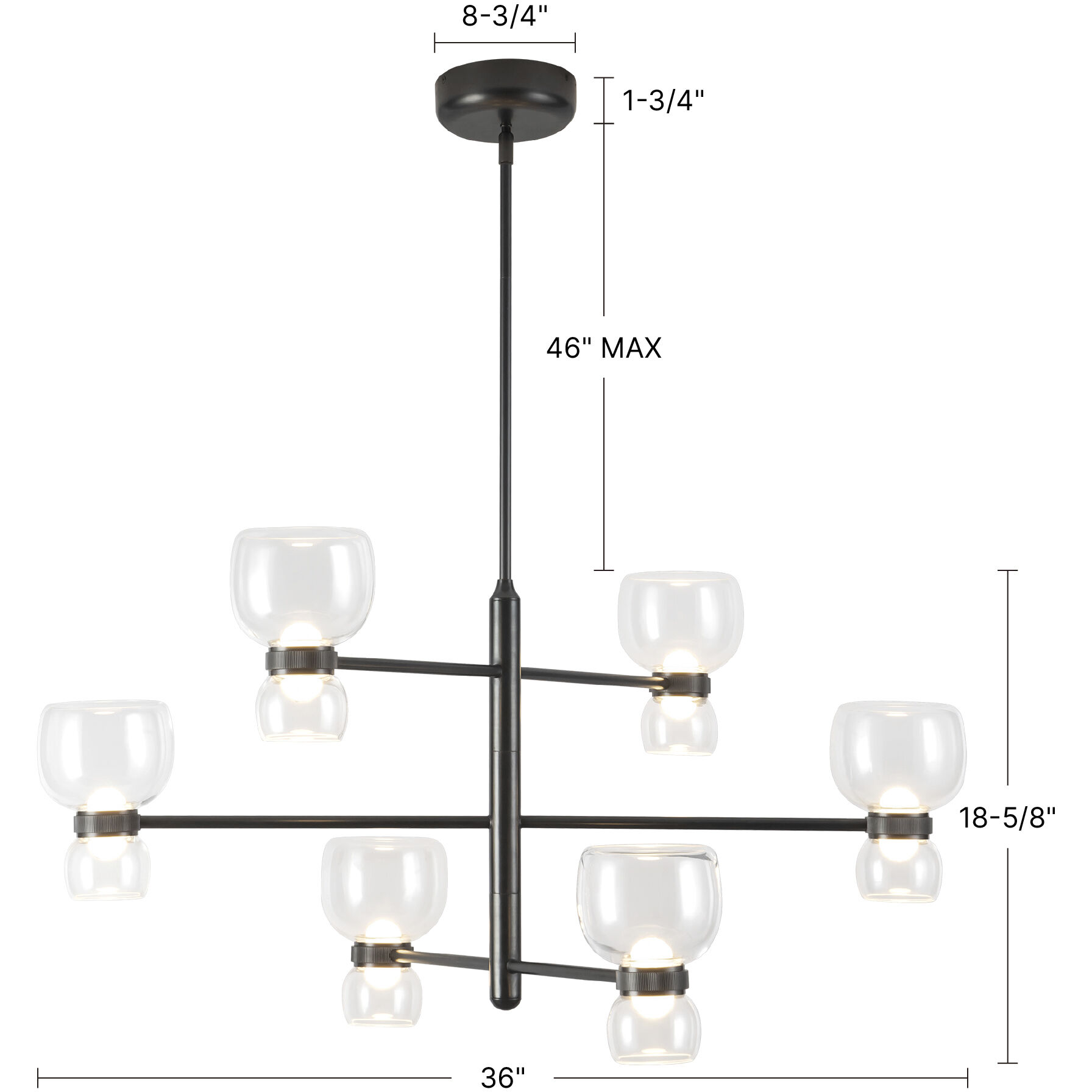 Sutton 36 inch Vintage Brass and Smoked Glass Chandelier Ceiling Light