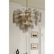 Torvento 15 Light 32.75 inch Legacy Brass Pendant Ceiling Light in Clear,  Grey and Amber Handmade Glass