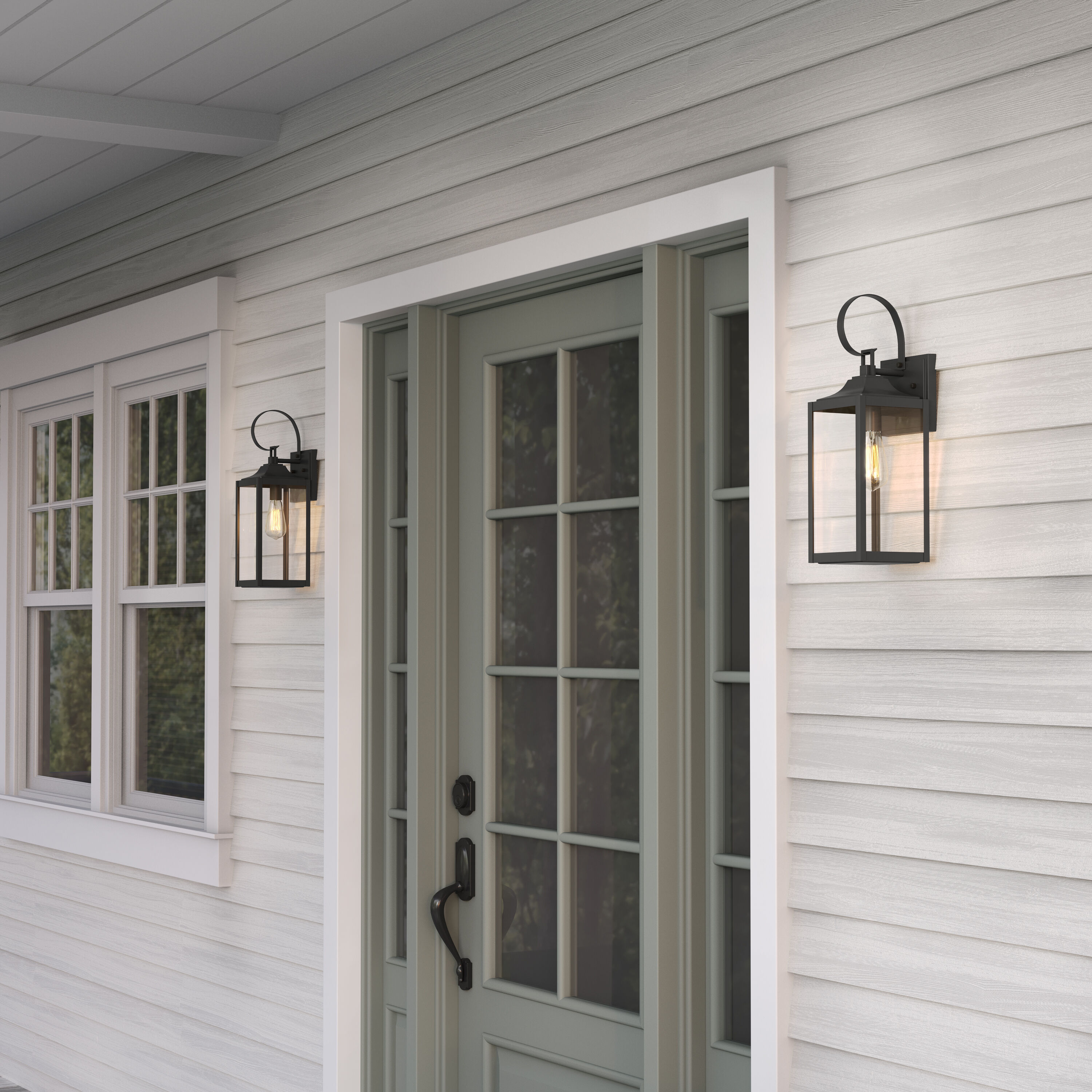 Halston 1 Light 19 inch Powder Coated Black Outdoor Wall Sconce