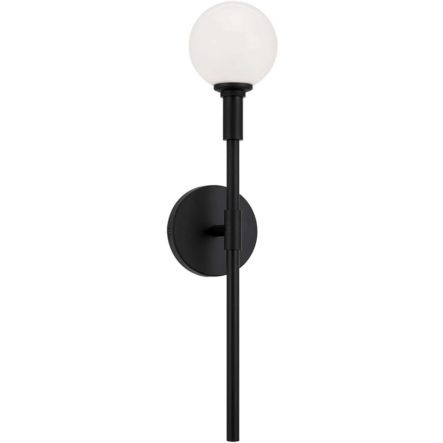 Candlestix 1 Light 4.75 inch Black Wall Sconce Wall Light in Black and Opal Glass