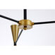 Cade 6 Light 34 inch Black and Brass Pendant Ceiling Light