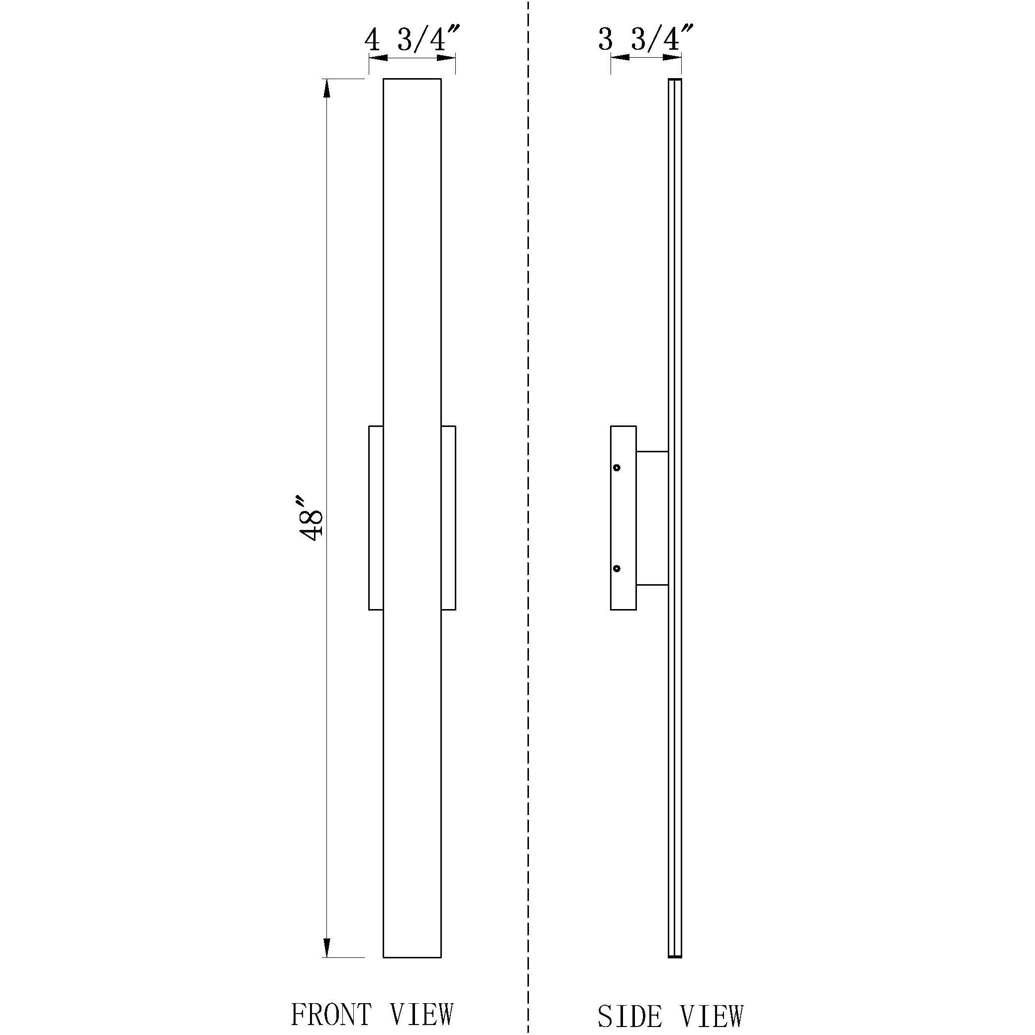 Stylet LED 48 inch Sand Black Outdoor Wall Light