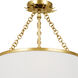 Broche 3 Light 14 inch Antique Gold Semi Flush Ceiling Light