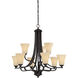 Treme 9 Light 34 inch Espresso Chandelier Ceiling Light