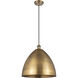 Ballston Dome LED 16 inch Brushed Brass Mini Pendant Ceiling Light