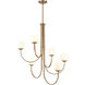 Caroline 6 Light 36 inch Brushed Gold Chandelier Ceiling Light