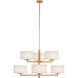 Visual Comfort Signature Collection kate spade new york Walker 6 Light 37 inch Gild Two Tier Chandelier Ceiling Light in Cream Linen, Medium KS5070G-L - Open Box