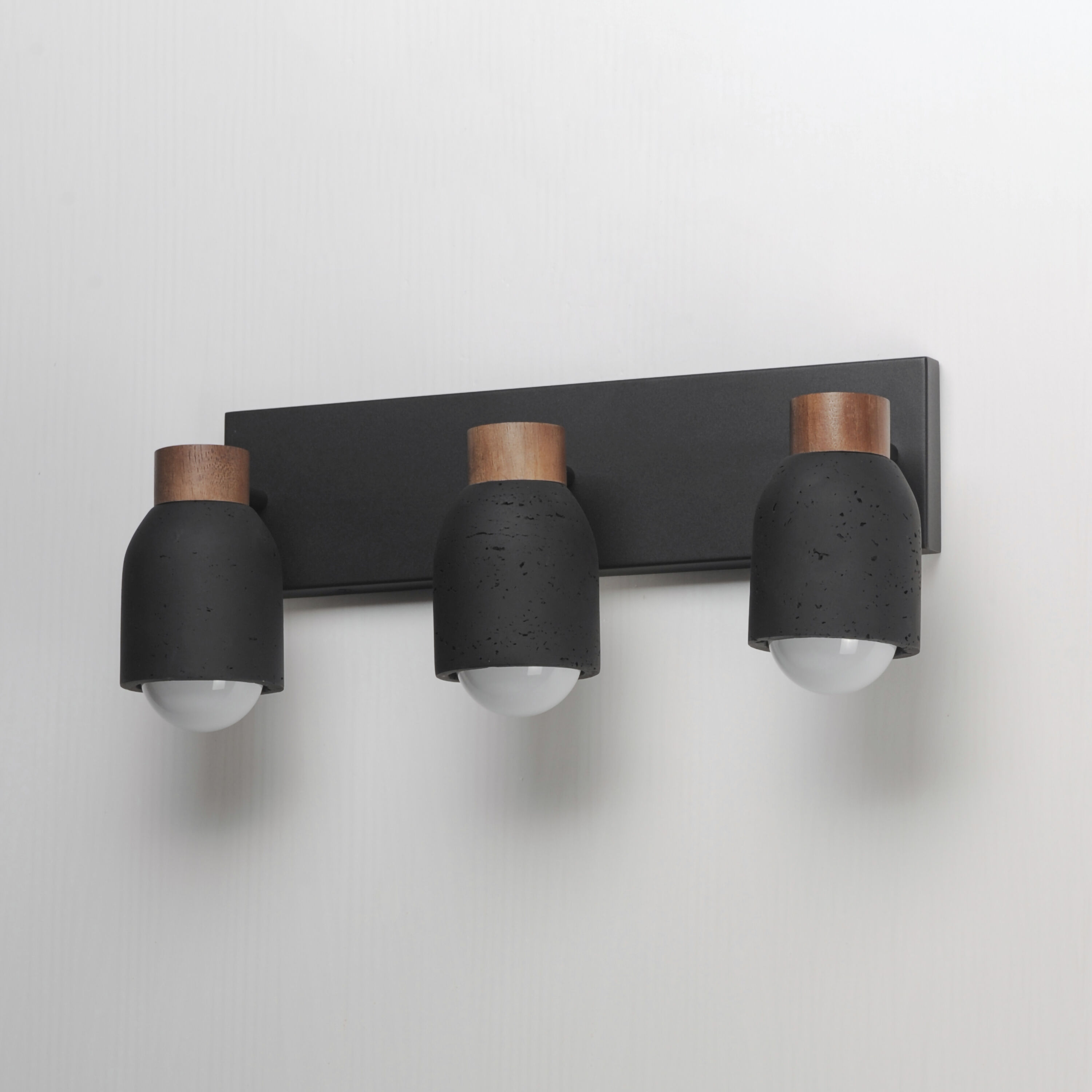 Pompeii 3 Light 21 inch Lava and Black Bath Vanity Wall Light