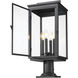 Hartwell 4 Light 24.75 inch Sand Black Outdoor Pier Mounted Fixture