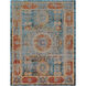 Amsterdam 120 X 96 inch Blue/Mustard/Red/Black/Medium Gray Handmade Rug in 8 x 10, Polyester and Cotton