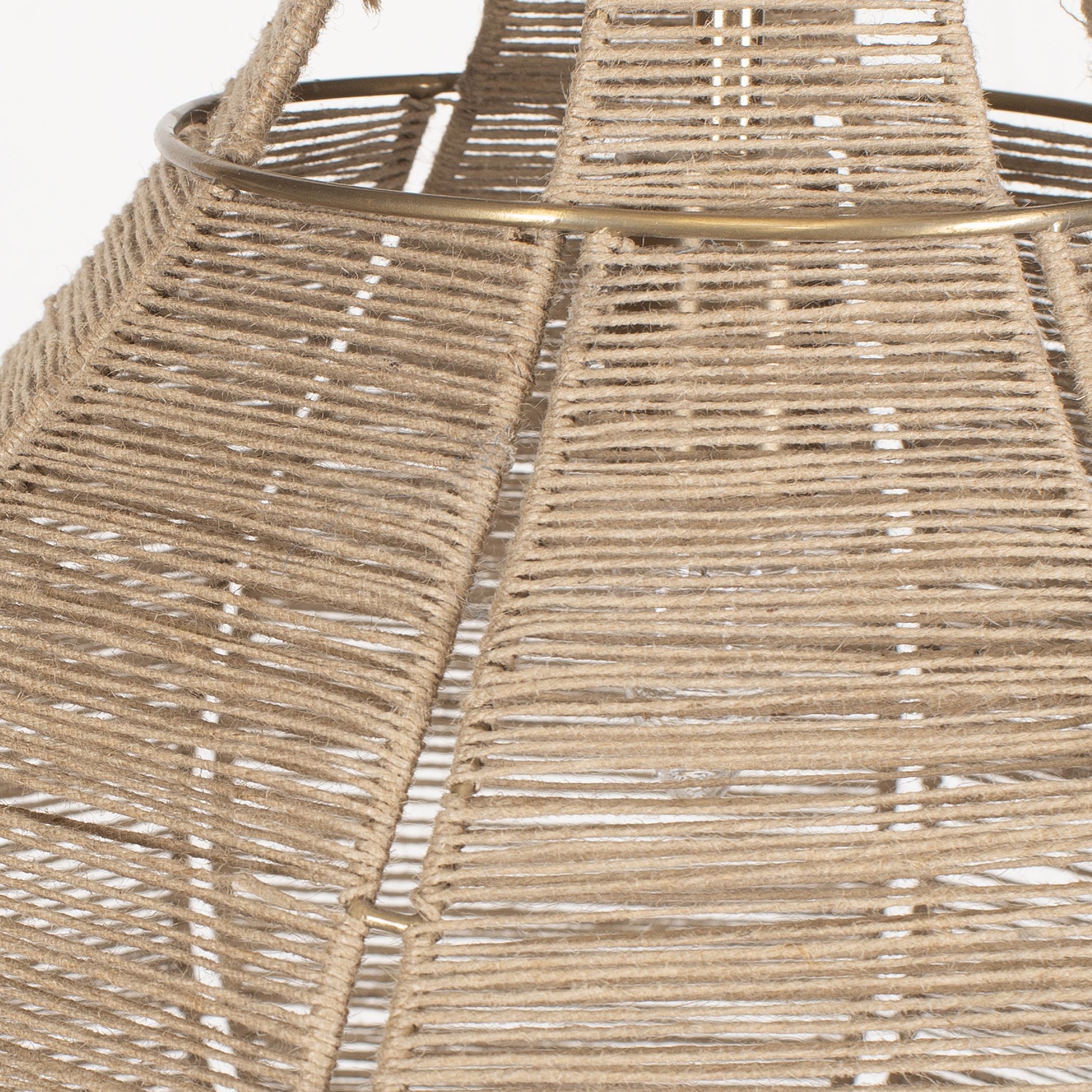 Hestia 1 Light 16 inch Natural Beige Rope and Antique Brass Pendant Ceiling Light