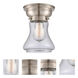 Aditi Bellmont 1 Light 6 inch Brushed Satin Nickel Flush Mount Ceiling Light in Seedy Glass, Aditi