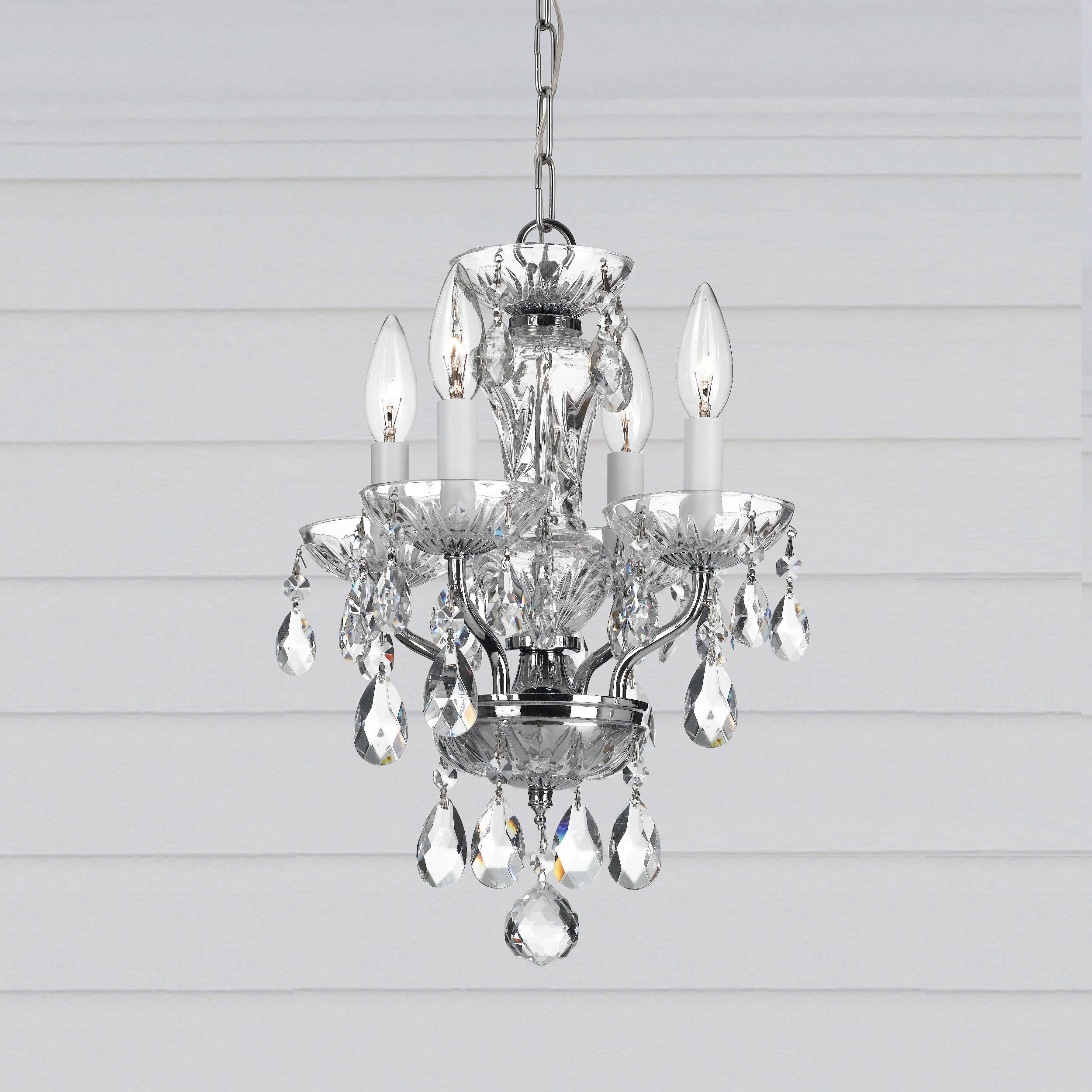Welton 4 Light 11 inch Polished Chrome Mini Chandelier Ceiling Light in Clear Hand Cut
