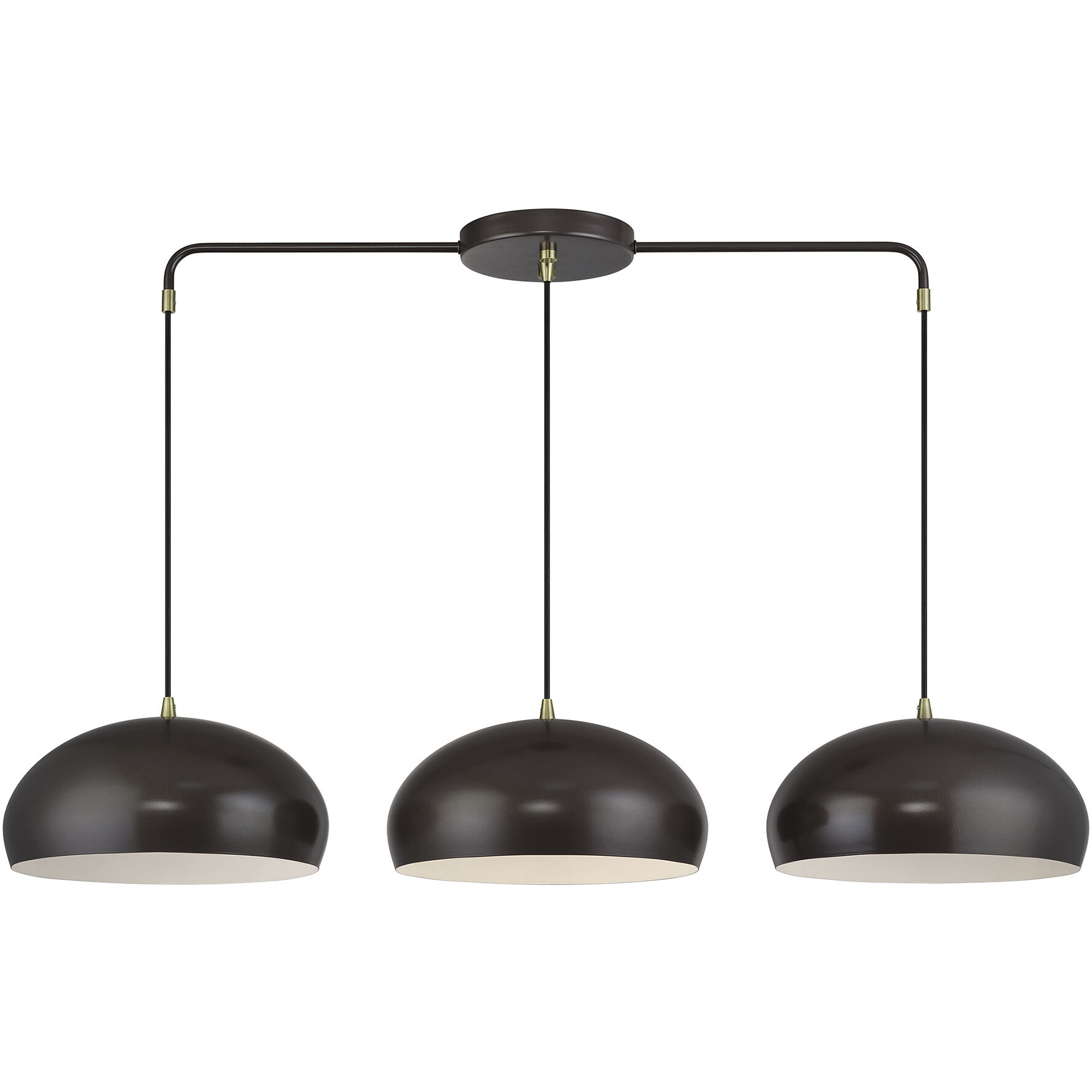 Domma 3 Light 48 inch English Bronze with Antique Brass Accents Linear Chandelier Ceiling Light, Extra Large