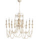 Florine Nine 9 Light 39 inch Persian White And Mystic Silver Chandelier Ceiling Light