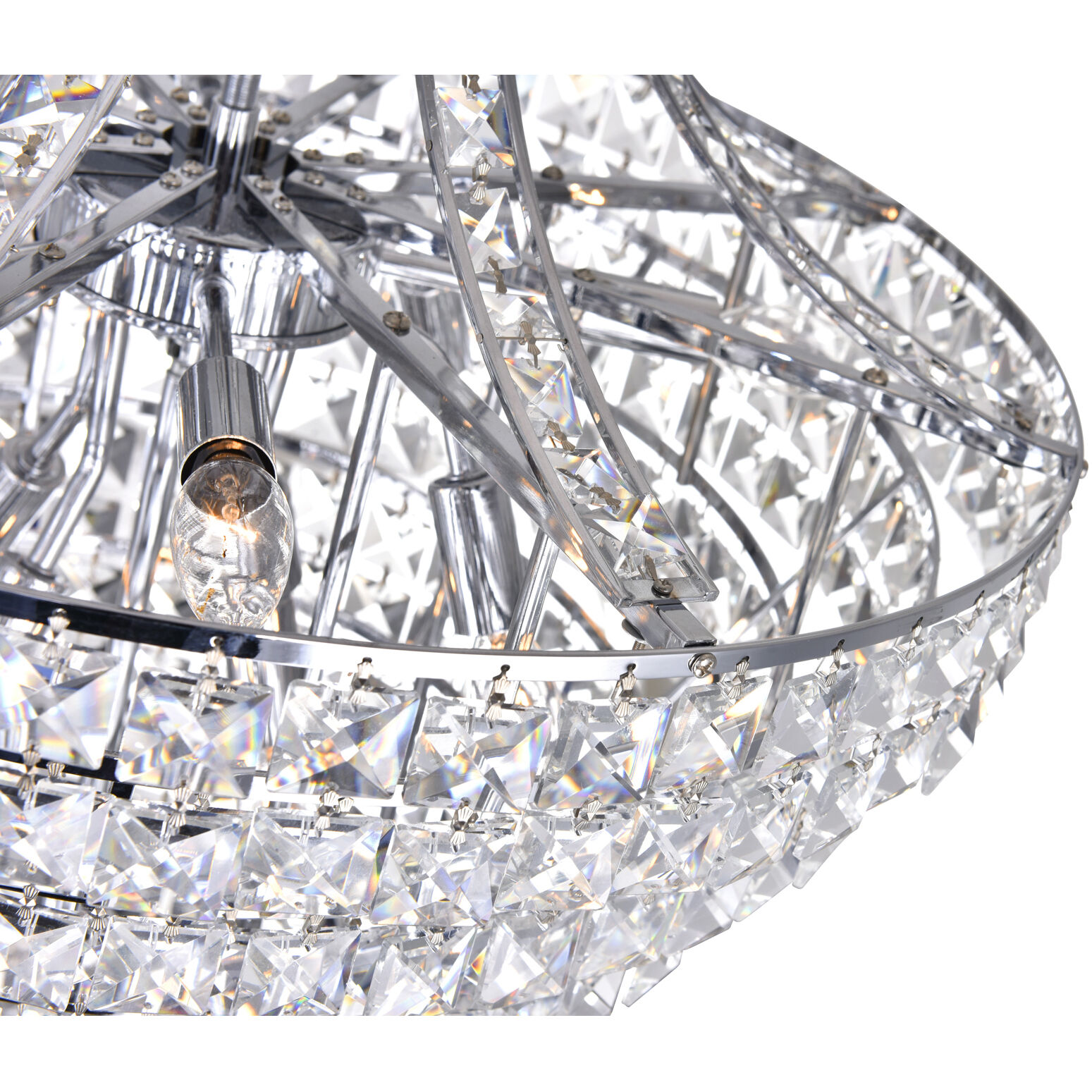 Chique 12 Light 20 inch Chrome Chandelier Ceiling Light
