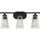 Chantilly 3 Light 22 inch Black Bathroom Vanity Light Wall Light, Essentials