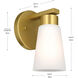 Stamos 1 Light 5 inch Brushed Gold Wall Sconce Wall Light in Satin Etched Glass
