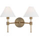 Robert 2 Light 18.5 inch Time Worn Brass / Clear Acrylic Vanity Light Wall Light