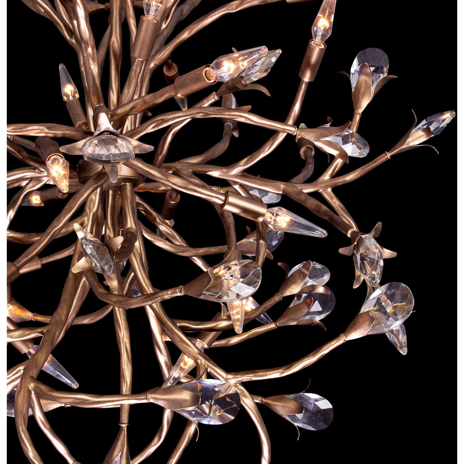 Fiore 24 Light 43 inch Pearlized Antique Brass Chandelier Ceiling Light