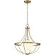 Contemporary 1 Light 18 inch Natural Brass Pendant Ceiling Light