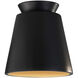 Radiance Collection LED 7.5 inch Carbon Matte Black/Champagne Gold Outdoor Flush-Mount