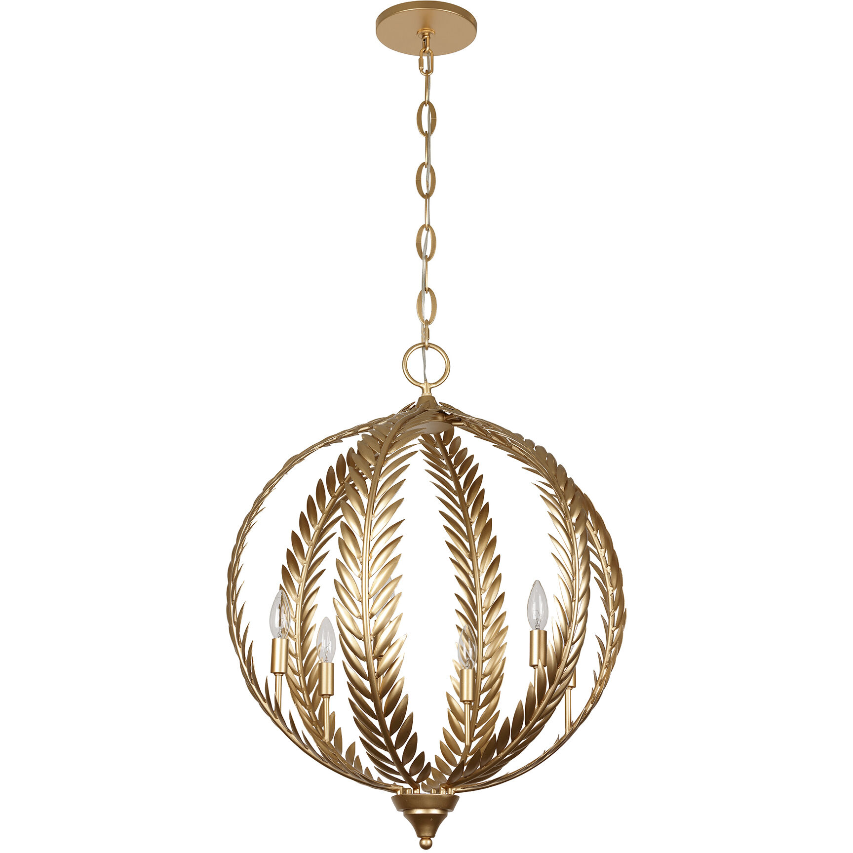 Atlas 6 Light 24 inch Grecian Gold Pendant Ceiling Light