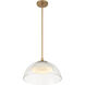 Halwynd LED 15 inch Legacy Brass Convertible Pendant/Semi-Flush Ceiling Light