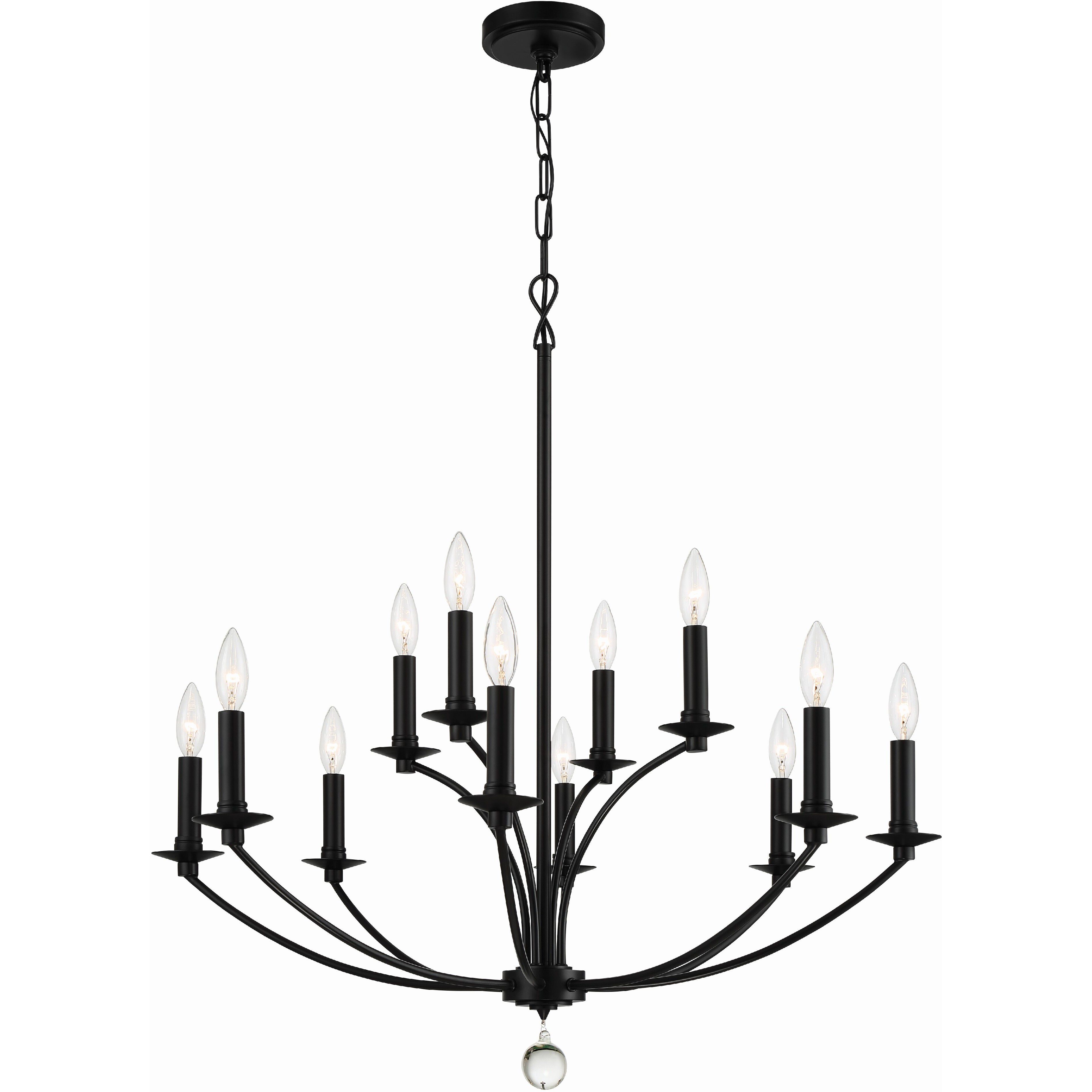 Mila 12 Light 32 inch Black Chandelier Ceiling Light