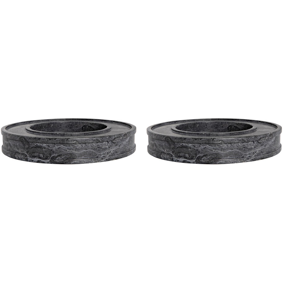 Kafka Black Marble Tray, Set of 2