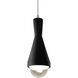 Radiance Collection - Erlen 1 Light 4.75 inch Carbon Matte Black and Antique Brass Pendant Ceiling Light in Replaceable Bulb, White, Form+Finish+Function