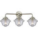 Nouveau Small Oxford LED 25.5 inch Brushed Satin Nickel Bath Vanity Light Wall Light in Seedy Glass, Nouveau