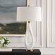Promenade 33.25 inch 150.00 watt White Rice Stone and Antique Brass Table Lamp Portable Light