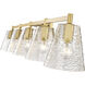 Analia 5 Light 45.75 inch Modern Gold Vanity Wall Light