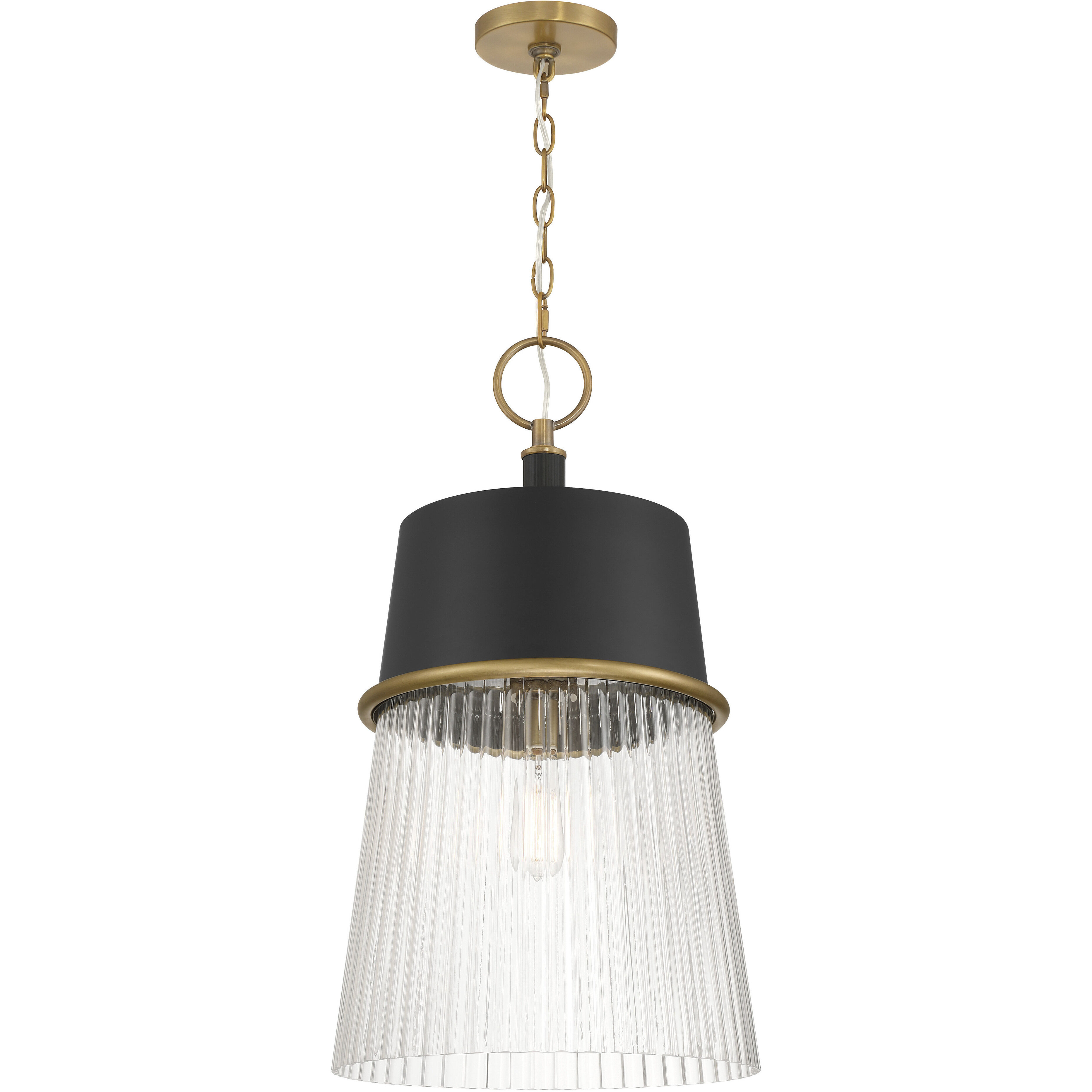 Stamford 1 Light 15 inch Legacy Brass and Dark Matte Black Pendant Ceiling Light