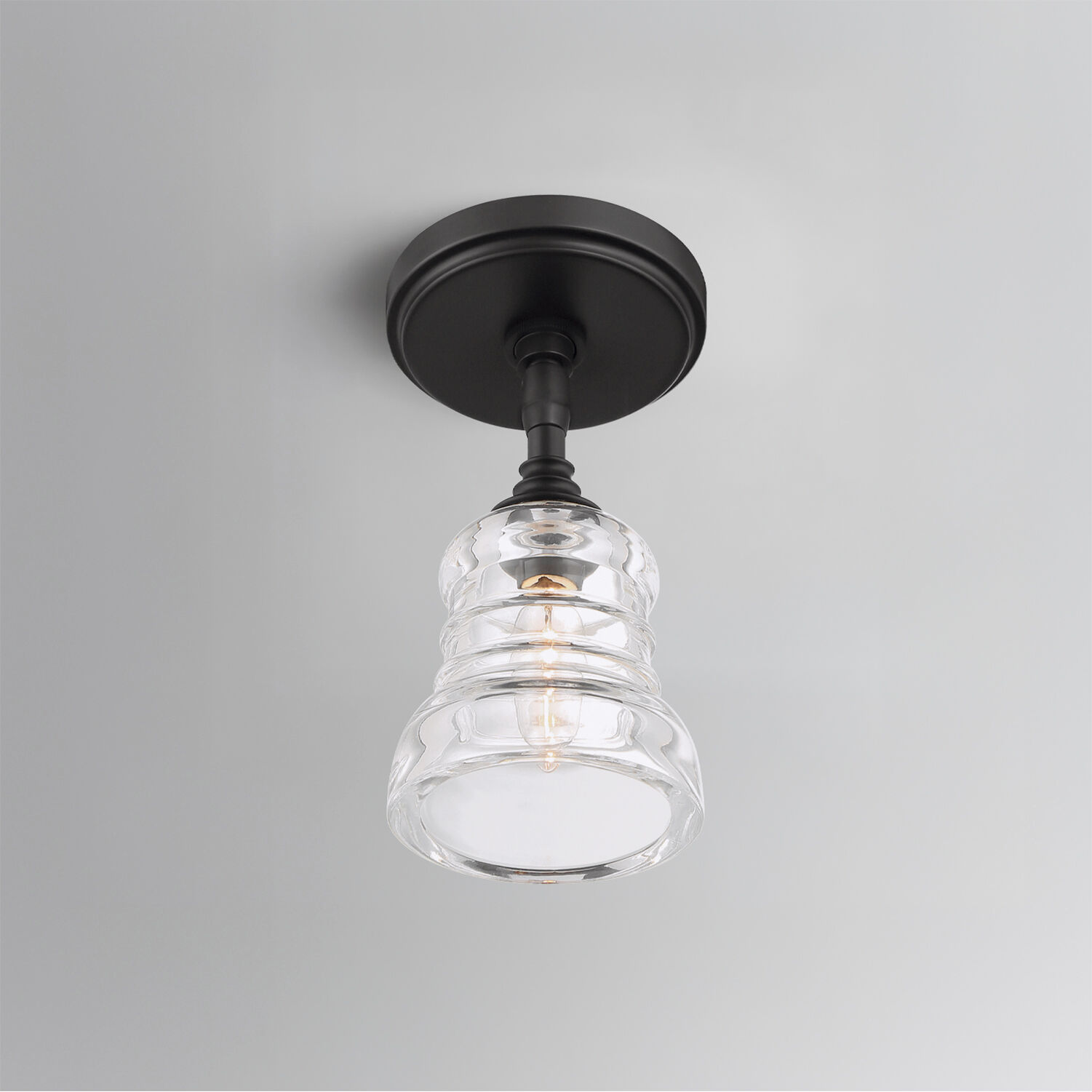 Gregory 1 Light 5 inch Matte Black Semi Flush Ceiling Light