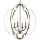 Voleta 4 Light 22 inch Brushed Nickel Large Foyer Pendants Ceiling Light, Large