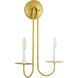 Lowcountry 2 Light Spartina Gold (Lightly Distressed) Wall Sconce Wall Light
