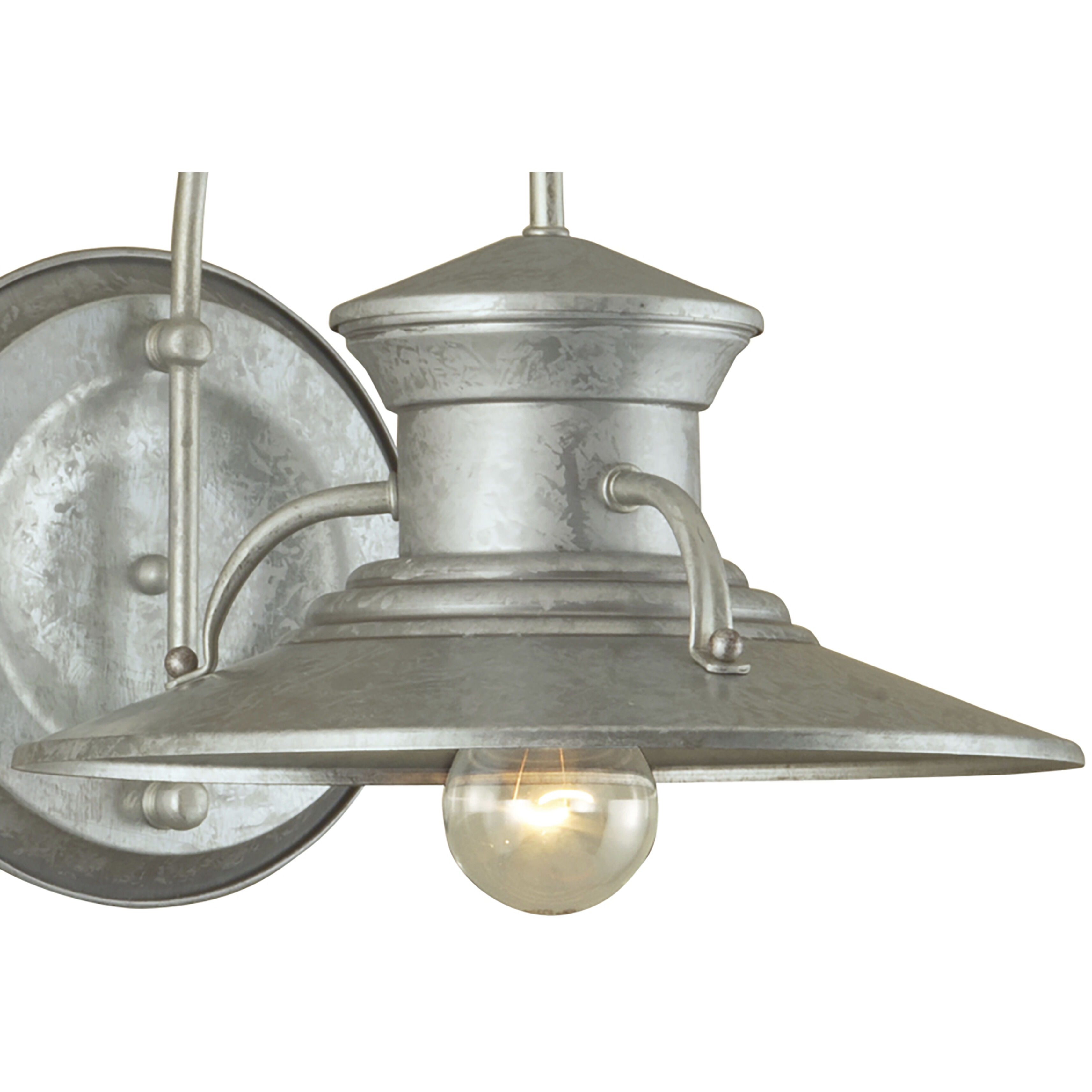 Budapest 1 Light 12.5 inch Galvanized Silver Outdoor Wall Sconce