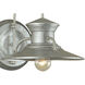 Budapest 1 Light 12.5 inch Galvanized Silver Outdoor Wall Sconce