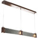 Parallel LED Flat Bronze Linear Pendant Ceiling Light in 3000K LED, Smoke Granite